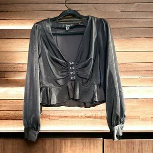 Forever 21 cropped black dressy top.